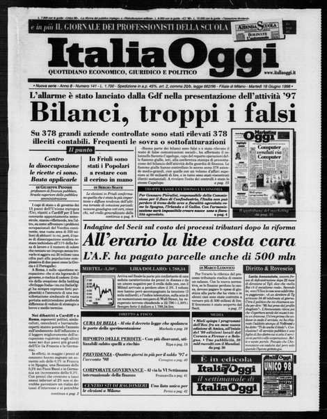 Italia oggi : quotidiano di economia finanza e politica